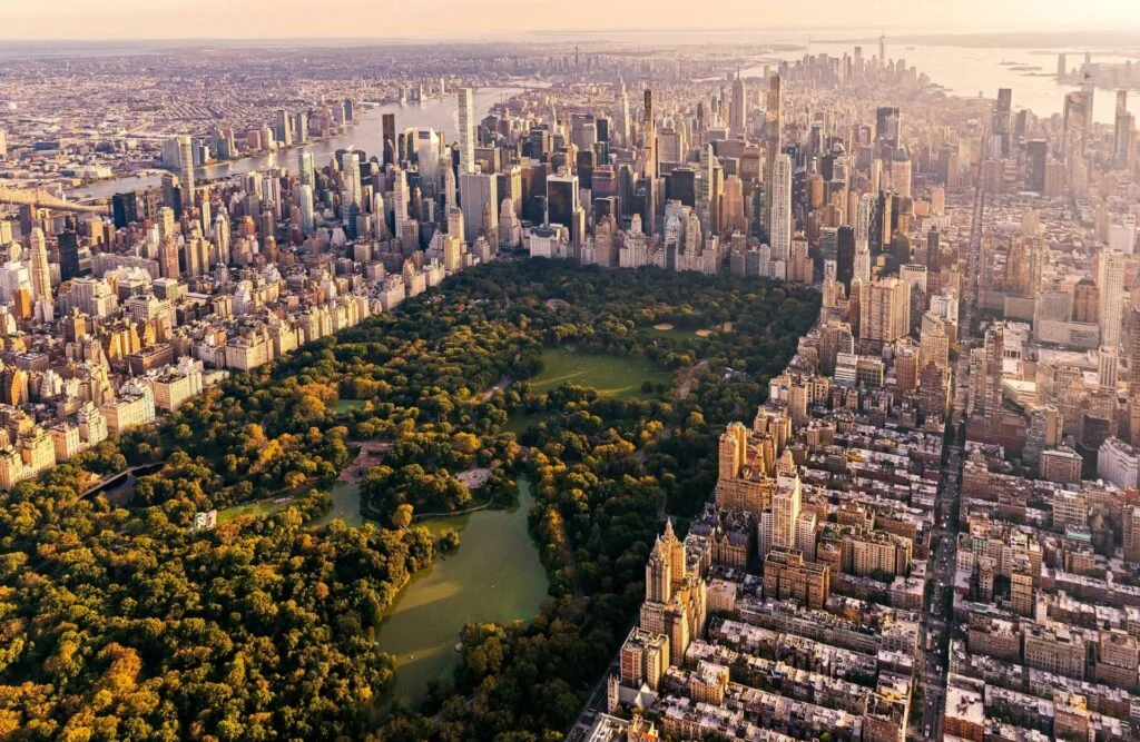 Aerial view of Central Park New York City
